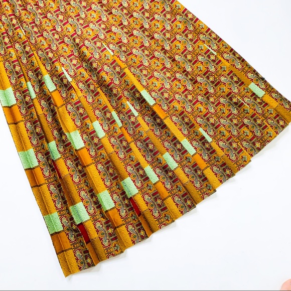 Vintage Double Print Pleated Mini Skirt, Size S - Picture 3 of 7